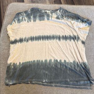 Easel Tie-Dye Short Sleeve Tee - Blue and Cream